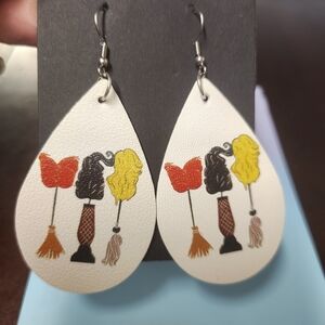 Chic White and Multicolor Teardrop Earrings